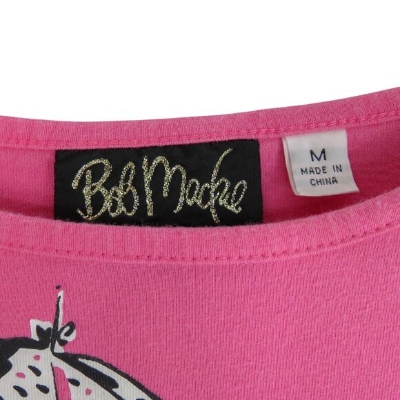 1980s Vintage Bob Mackie A Walk In The Park Pink Graphic Shirt Medium - Picture 5 of 7